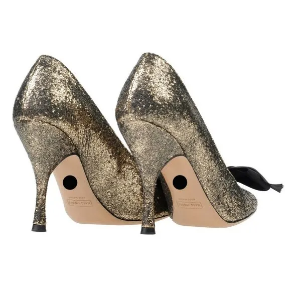 MARC JACOBS SHOES GLITTER GALACTICA GROSGRAIN BOW PUMPS sz IT 39 US 9