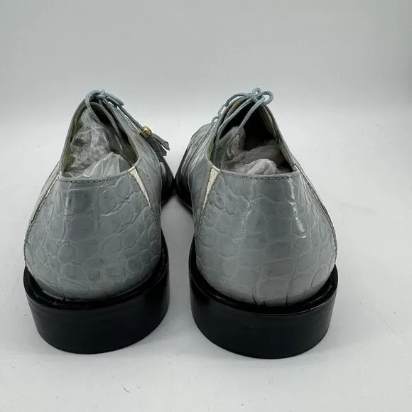 Marco Vicci Dress Shoes Mens Size 12 Light Blue Gray Snake Clayton Skin New