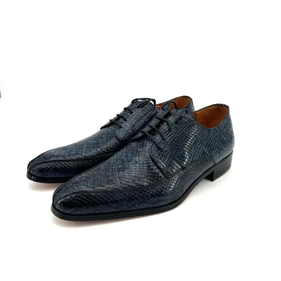 Marco Vicci Dress Shoes Size 9.5 Blue Snake Print Caprese New in Box