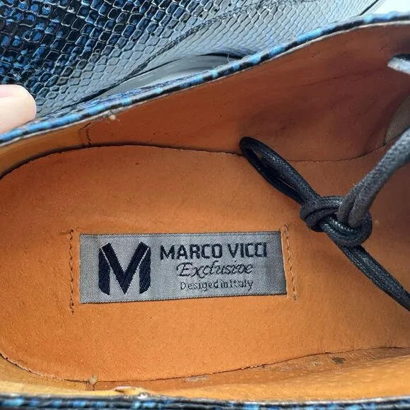 Marco Vicci Dress Shoes Size 9.5 Blue Snake Print Caprese New in Box