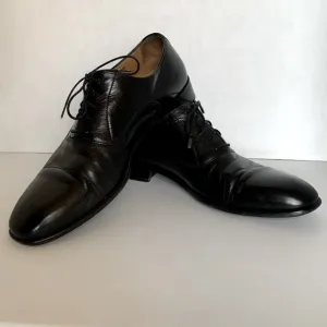 Massimo Emporio Mens 10.5 M Black Leather Cap Toe Oxford Dress shoes Lace Up