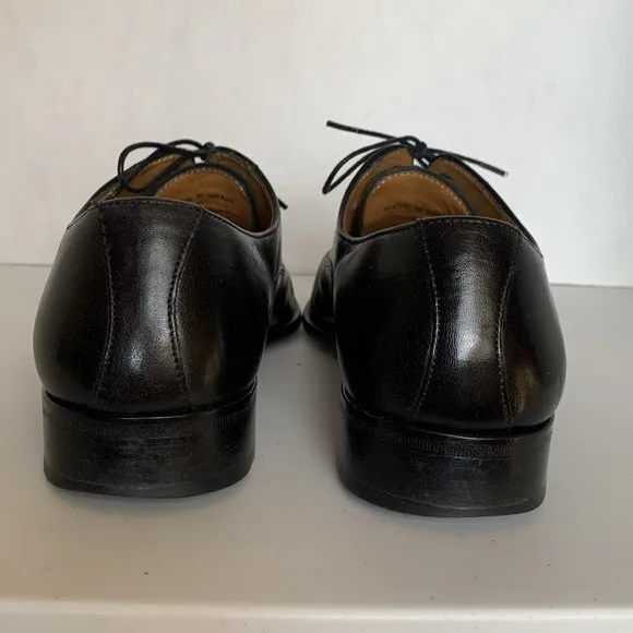 Massimo Emporio Mens 10.5 M Black Leather Cap Toe Oxford Dress shoes Lace Up