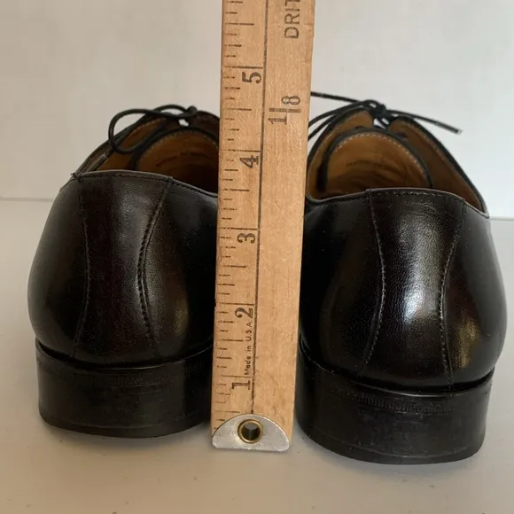 Massimo Emporio Mens 10.5 M Black Leather Cap Toe Oxford Dress shoes Lace Up