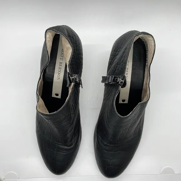 Matt Bernson Shoes Matt Bernson Jagguar Black Croc Ankle Booties size - 7
