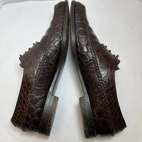 Mauri shoes Alligator Brown US 10 Made in Italy Lace Up Oxford