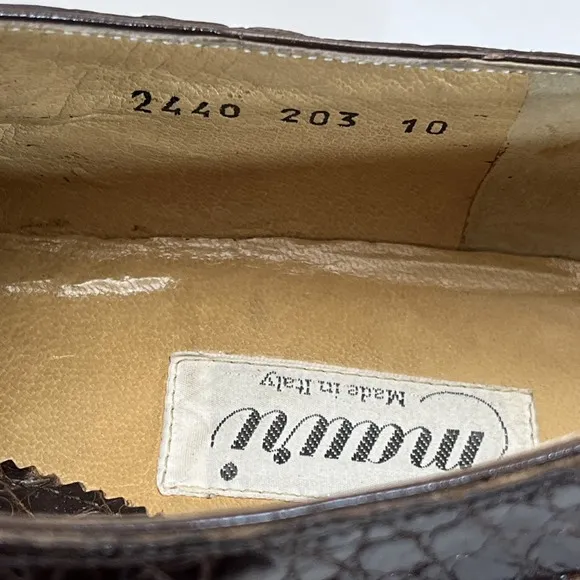 Mauri shoes Alligator Brown US 10 Made in Italy Lace Up Oxford