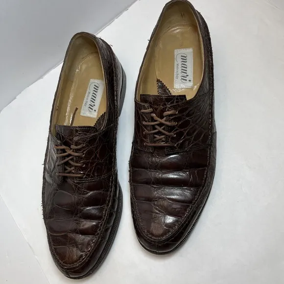Mauri shoes Alligator Brown US 10 Made in Italy Lace Up Oxford