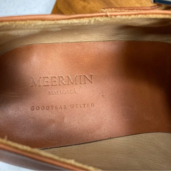 Meermin Mallorca Double Monk Strap Leather Dress Shoes Sz 8 Goodyear Welted