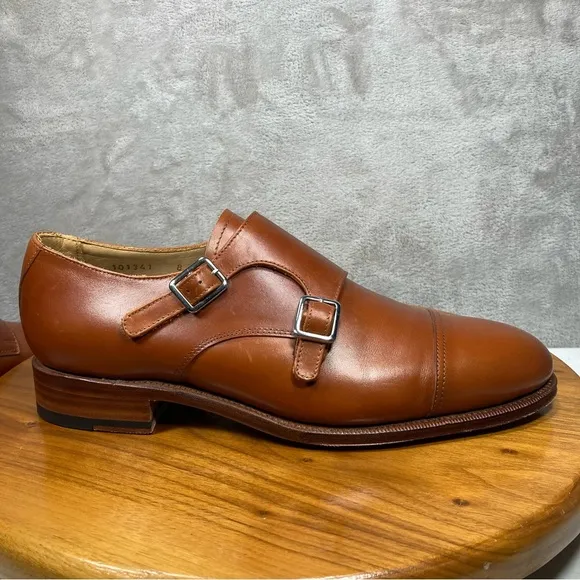 Meermin Mallorca Double Monk Strap Leather Dress Shoes Sz 8 Goodyear Welted