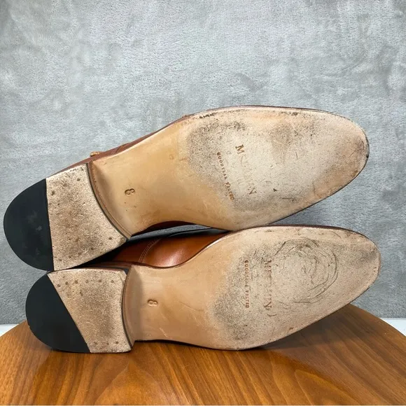 Meermin Mallorca Double Monk Strap Leather Dress Shoes Sz 8 Goodyear Welted