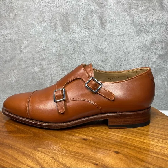 Meermin Mallorca Double Monk Strap Leather Dress Shoes Sz 8 Goodyear Welted