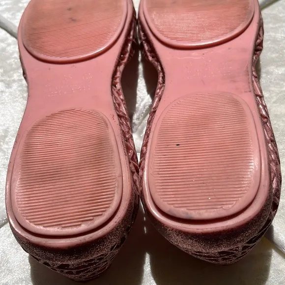 Melissa   Campana Papel Glitter Pink Jelly Flat Shoes