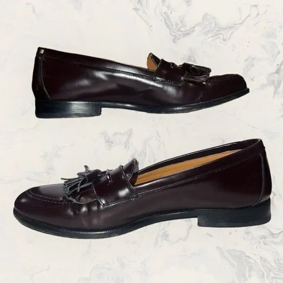 Melzan Santander Dark Red Calfskin Tassel Oxford Dress Shoes Men’s Size 7.5M