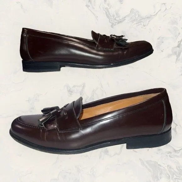 Melzan Santander Dark Red Calfskin Tassel Oxford Dress Shoes Men’s Size 7.5M