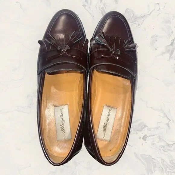 Melzan Santander Dark Red Calfskin Tassel Oxford Dress Shoes Men’s Size 7.5M