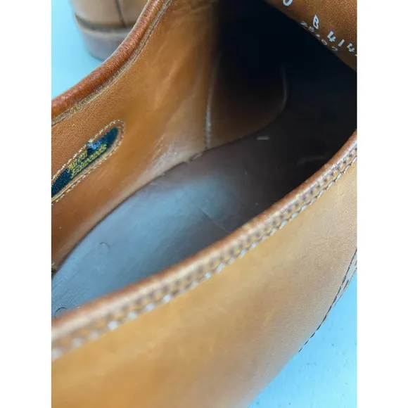 Men Allen Edmonds USA New Orleans leather woven cap toe dress shoes, 10 B