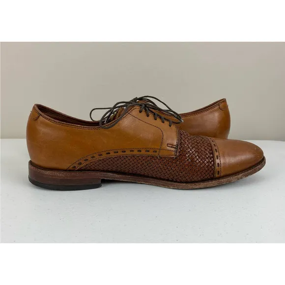 Men Allen Edmonds USA New Orleans leather woven cap toe dress shoes, 10 B