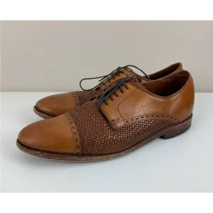 Men Allen Edmonds USA New Orleans leather woven cap toe dress shoes, 10 B