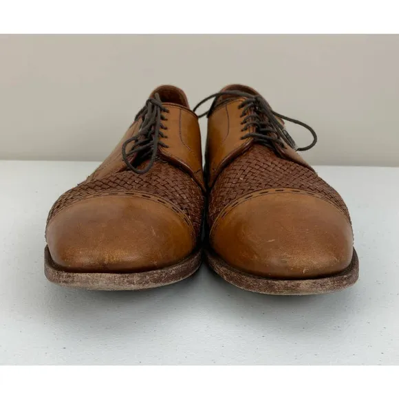 Men Allen Edmonds USA New Orleans leather woven cap toe dress shoes, 10 B