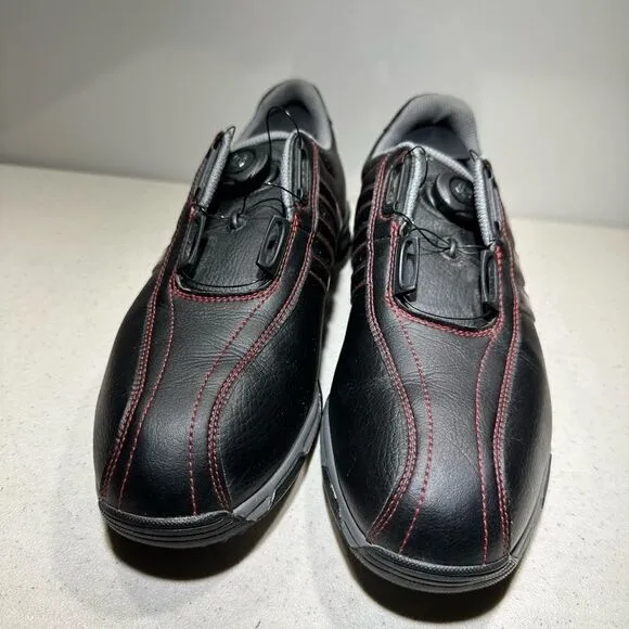 Men's Adidas 360 Traxion BOA Golf Shoes Black / Red F33447 Size 8.1/2
