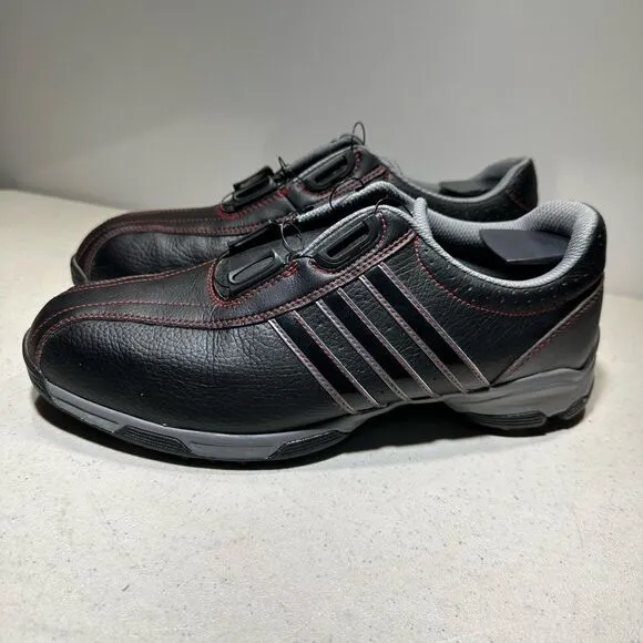 Men's Adidas 360 Traxion BOA Golf Shoes Black / Red F33447 Size 8.1/2