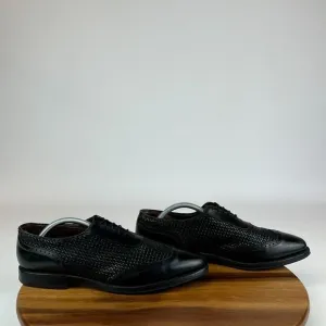 Mens‎ Allen Edmonds Black Hampstead Woven Leather Oxford Dress Shoes Size 10 D