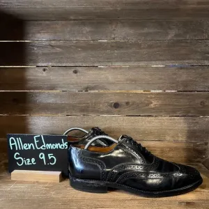 Mens Allen Edmonds McAllister Black Leather Oxford Dress Shoes Size 9.5 D‎ GUC