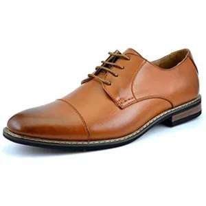 Men's Classic Modern Oxford Wingtip Lace Dress Shoes, Brown