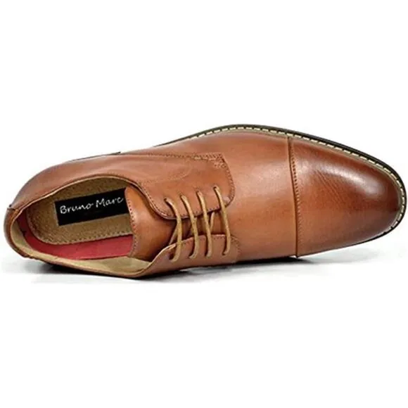Men's Classic Modern Oxford Wingtip Lace Dress Shoes, Brown
