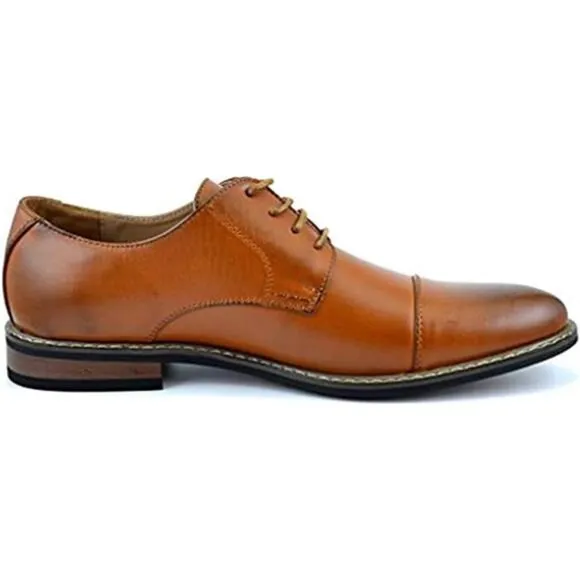 Men's Classic Modern Oxford Wingtip Lace Dress Shoes, Brown
