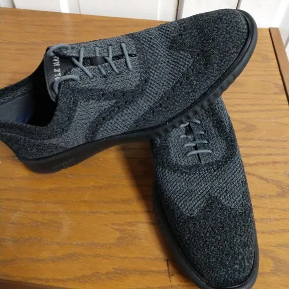 Mens Cole Haan, 2.ZEROGRAND, grey/black wing tip shoes-size 10M