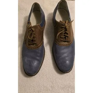 Mens Cole‎ Haan Dress Shoe- Size 9.5 Navy Blue And Tan. Gently Worn
