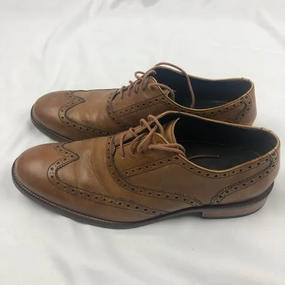Men's Cole Haan Wingtip Dress Shoes Brown Leather Size 10