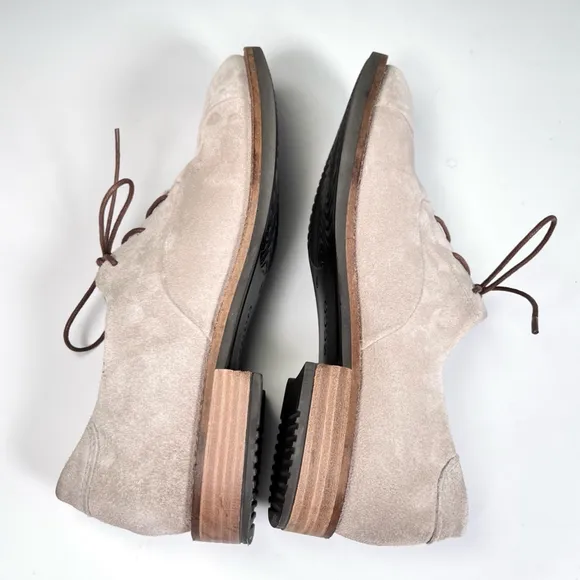 Men's Ecco Beige Suede Leather Shoes Size 11