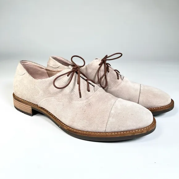 Men's Ecco Beige Suede Leather Shoes Size 11