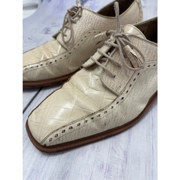 Men's Giorgio Brutini Beige/ cream Leather Dress Shoes Size 10.5