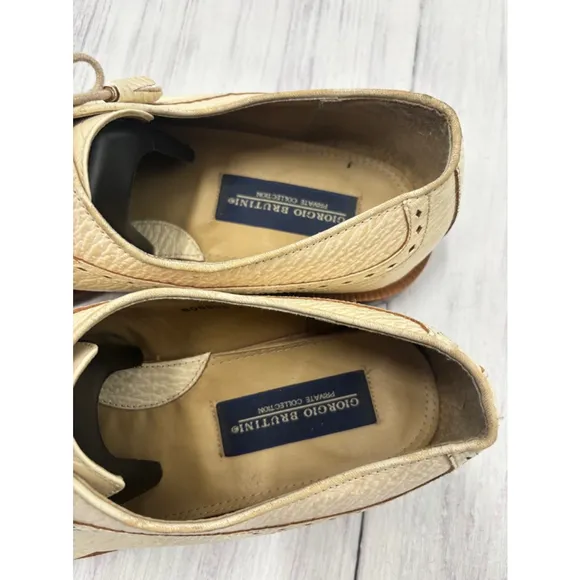 Men's Giorgio Brutini Beige/ cream Leather Dress Shoes Size 10.5