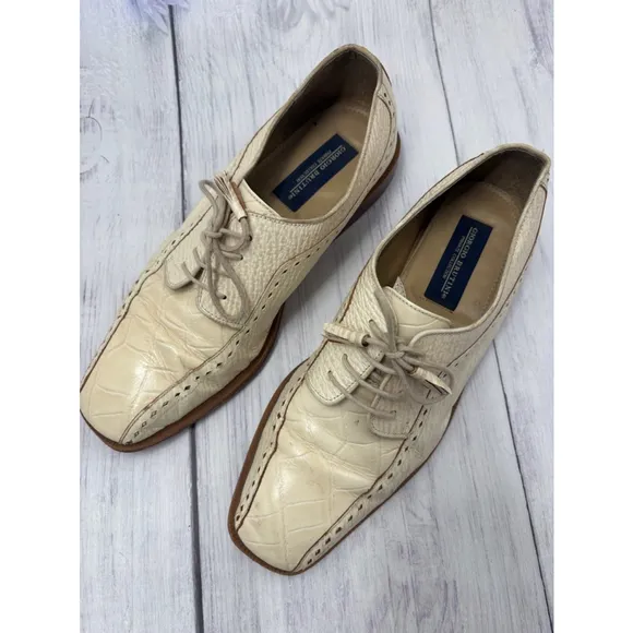 Men's Giorgio Brutini Beige/ cream Leather Dress Shoes Size 10.5