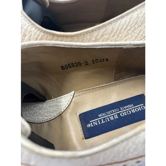 Men's Giorgio Brutini Beige/ cream Leather Dress Shoes Size 10.5