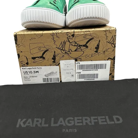Men's Karl Lagerfeld Sneakers Green White Size 10.5