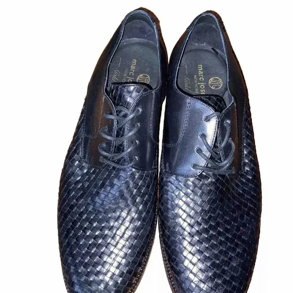 Men’s Marc Joseph New York Gold Men’s 8.5 Black Dress Shoes. Pre-Owned.