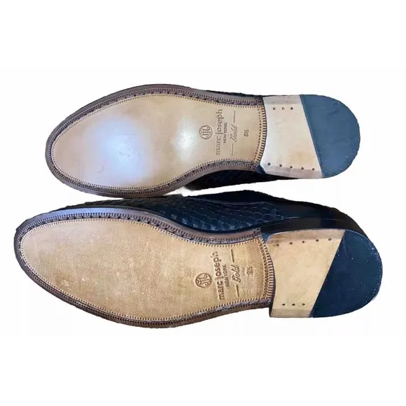 Men’s Marc Joseph New York Gold Men’s 8.5 Black Dress Shoes. Pre-Owned.