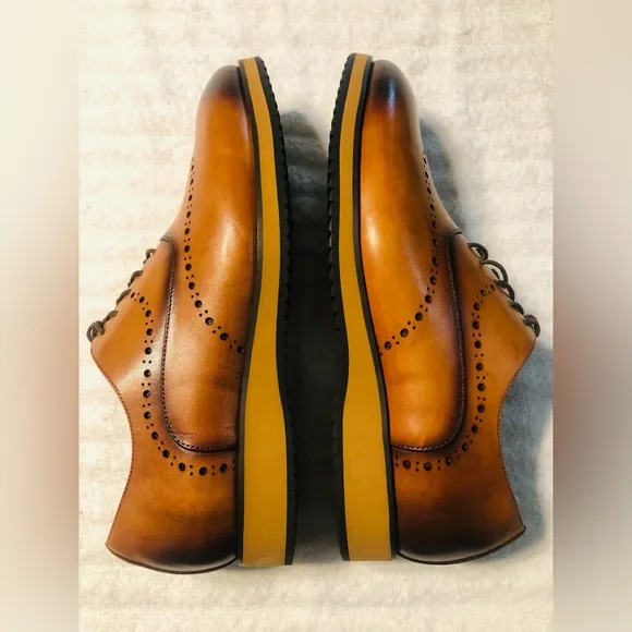 Mens Moretti Wingtip Brogue Pattern Sneakers Shoes. Size 8