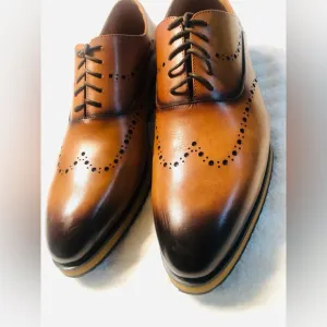 Mens Moretti Wingtip Brogue Pattern Sneakers Shoes. Size 8