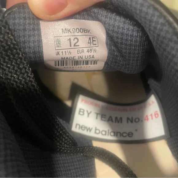 Mens Shoes New Balance MK900BK Black 12 4E Tie NEW NO INSOLES