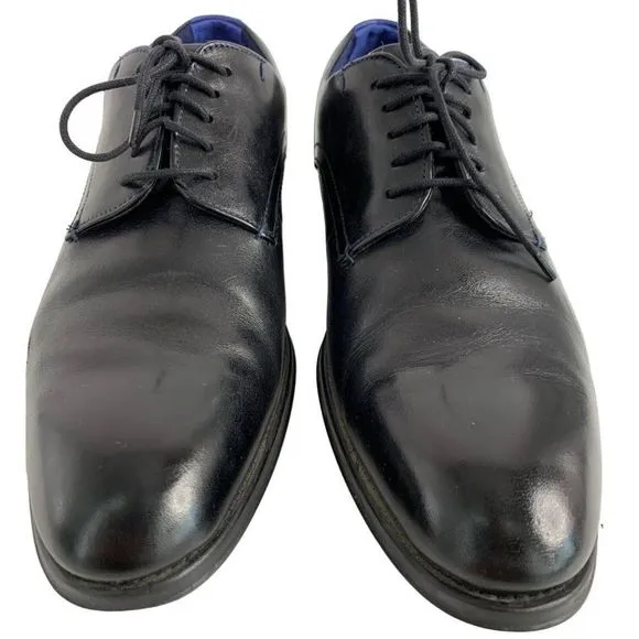 Mens Ted Baker Derby Black Lace Up Dress Shoes Sz 9 Vatory GUC 6360