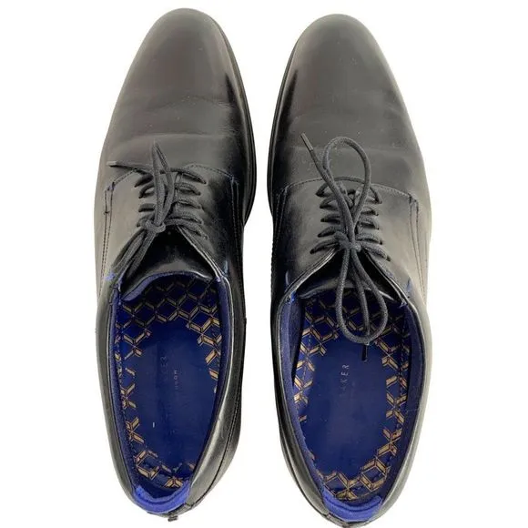 Mens Ted Baker Derby Black Lace Up Dress Shoes Sz 9 Vatory GUC 6360
