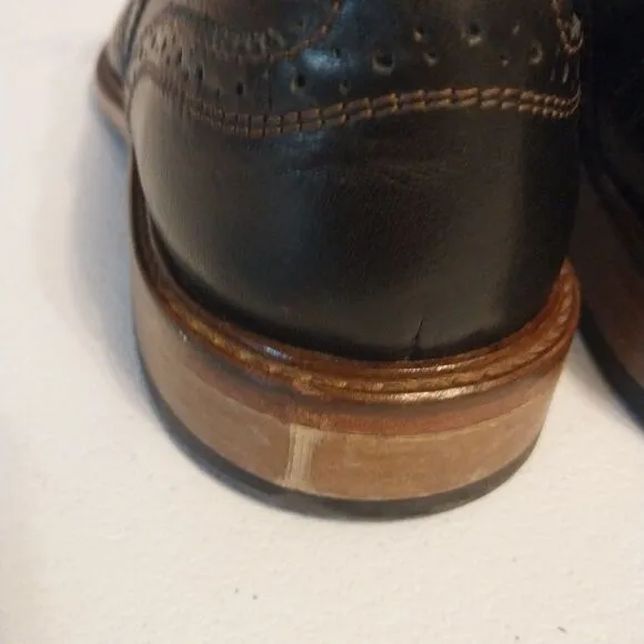 Mercanti Fiorentini Men's Dress Shoes Black 10.5M CUOIO Oxford Western Wingtip