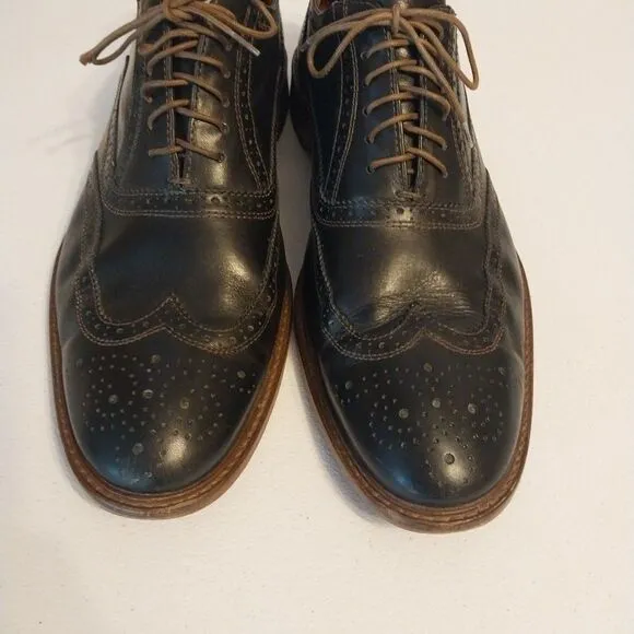 Mercanti Fiorentini Men's Dress Shoes Black 10.5M CUOIO Oxford Western Wingtip