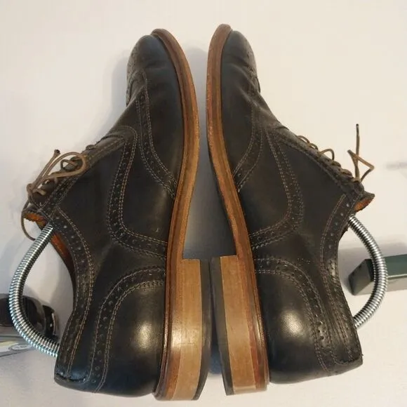Mercanti Fiorentini Men's Dress Shoes Black 10.5M CUOIO Oxford Western Wingtip
